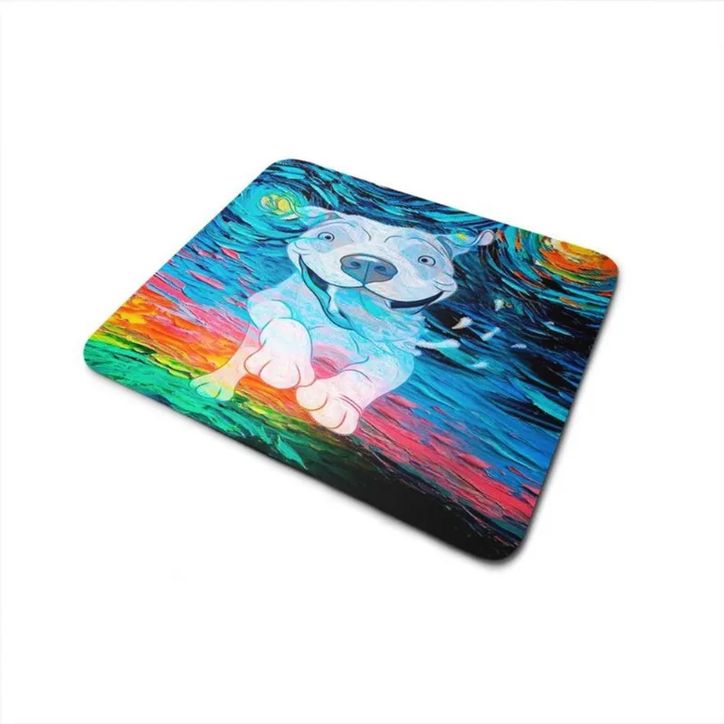 Mouse Pad Antiderrapante Noite Estrelada Cachorro