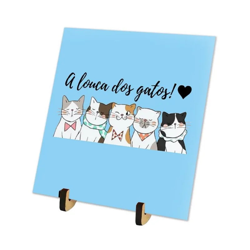 Azulejo 15x15 A louca dos Gatos Azul