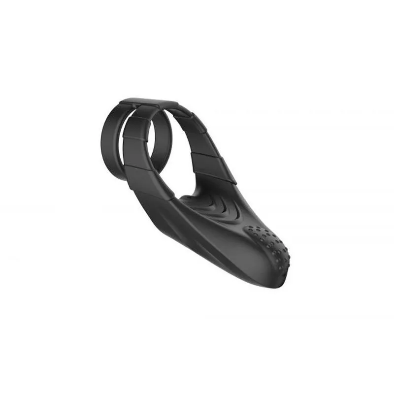 Anel Peniano Duplo Recarregável 10 Modos De Vibração Baron Coleção Black Lovetoys - Preto
