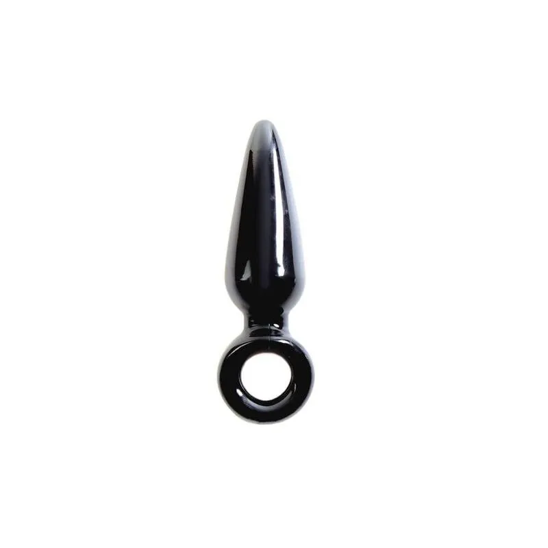Plug Anal De Silicone Com Alça 2cm - Lovetoys - Preto
