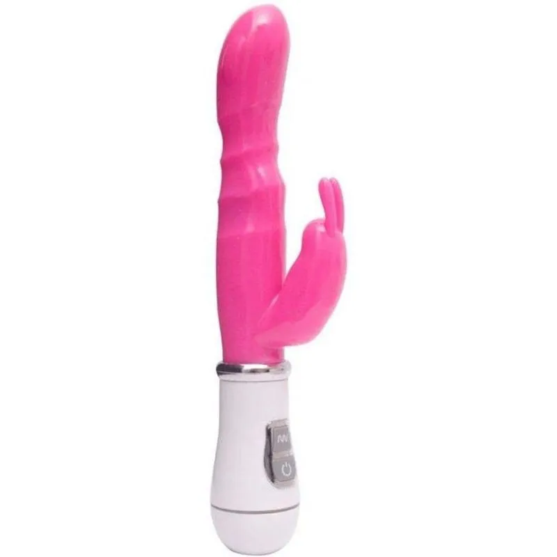 Vibrador Recarregável Com 8 Vibrações E Estimulador Clitoriano - Rosa