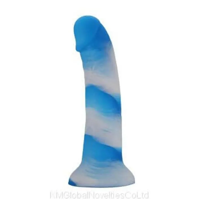 Penis 18x3cm Glow Em Silicone Azul E Branco Fantastic Lovetoys Azul