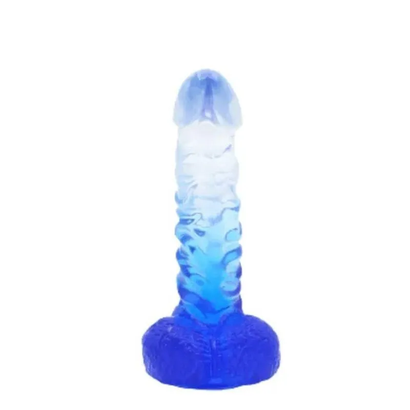 Penis Realistico 18x3,5cm Transparente Com Azul Lovetoys Azul