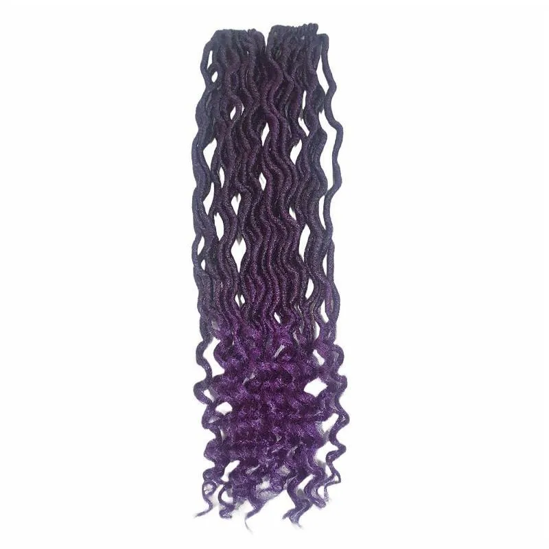 Cabelo 2 Goddess Locs Sintética 70g Crochet Braids T1b/puple