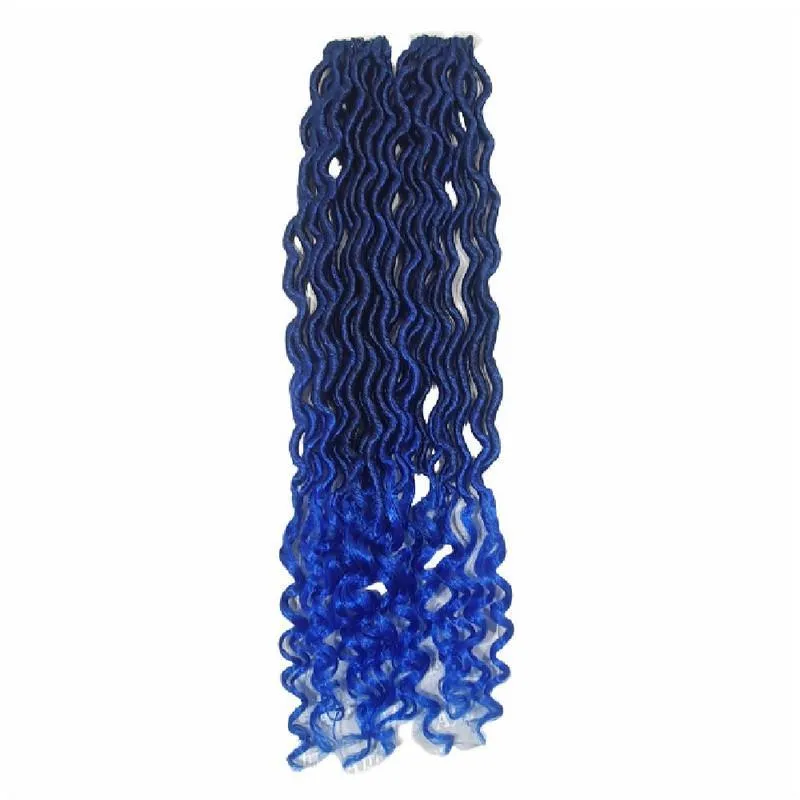 Cabelo 2 Goddess Locs Sintética 70g Crochet Braids T1b/blue