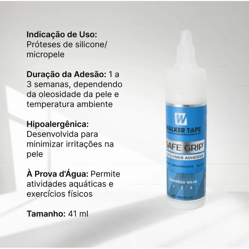 Cola Branca Safe Grip Para Prótese Capilar 41ml Walker Tape