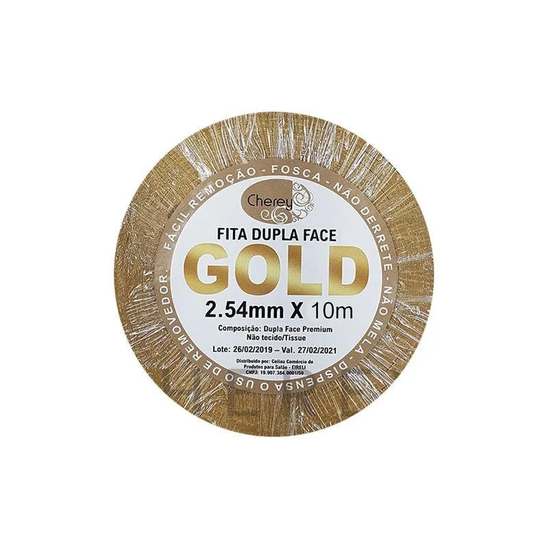 Fita Para Prótese Capilar Gold Dupla Face 2.54Mm X 10M