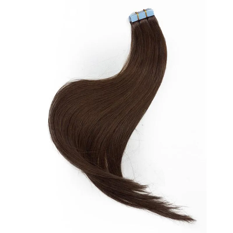 Mega Hair Fita Adesiva Cabelo Humano 40Cm Castanho Claro