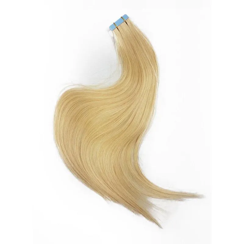 Mega Hair Fita Adesiva Cabelo Humano 60Cm Loiro Médio