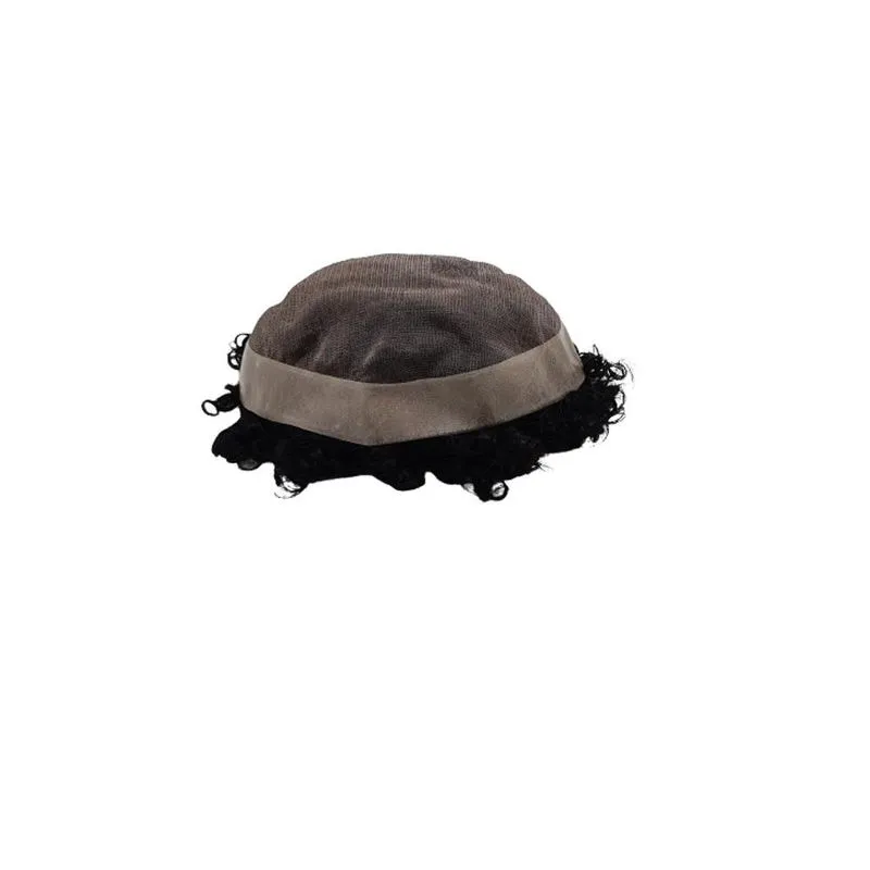 Prótese Capilar Hibrida 20x25 Cacheada Castanho Escuro (1b)