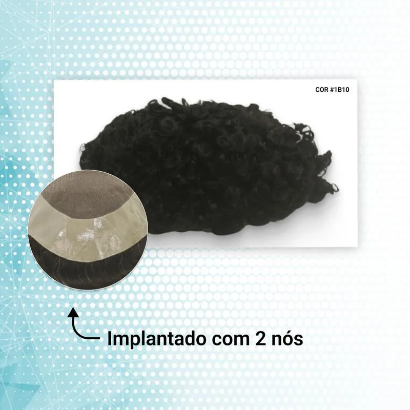 Protese Capilar Hibrida Cacheada Dm Micropele + Tela Lace