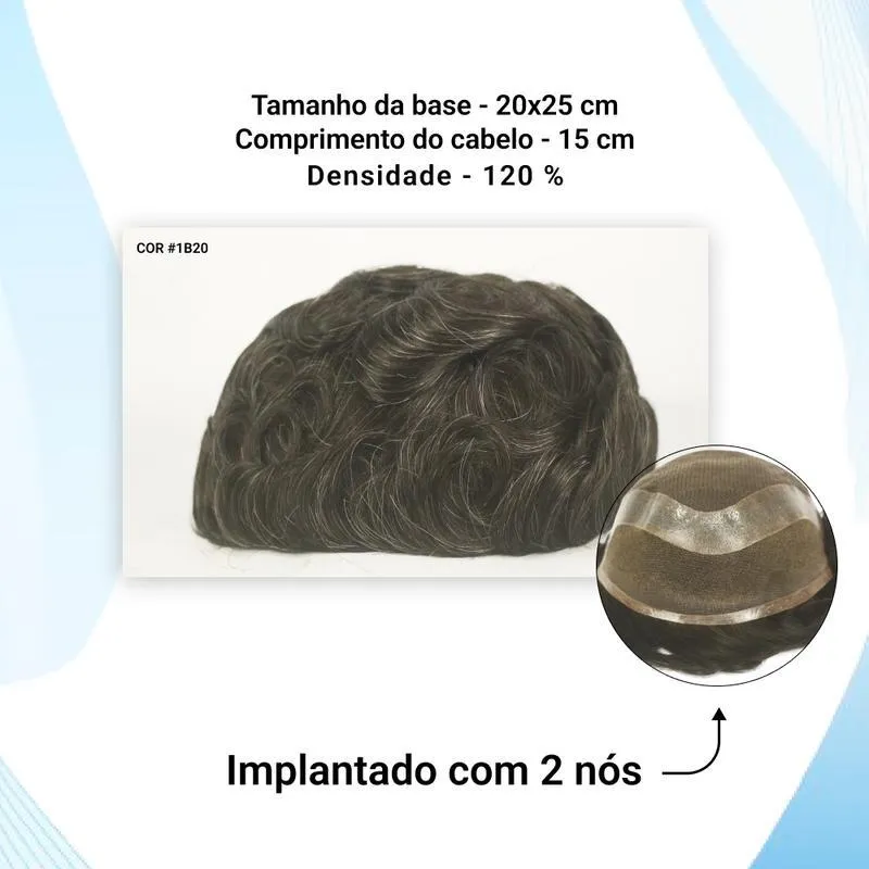 Protese Capilar Hibrida Masculina Hollywood (20x25)