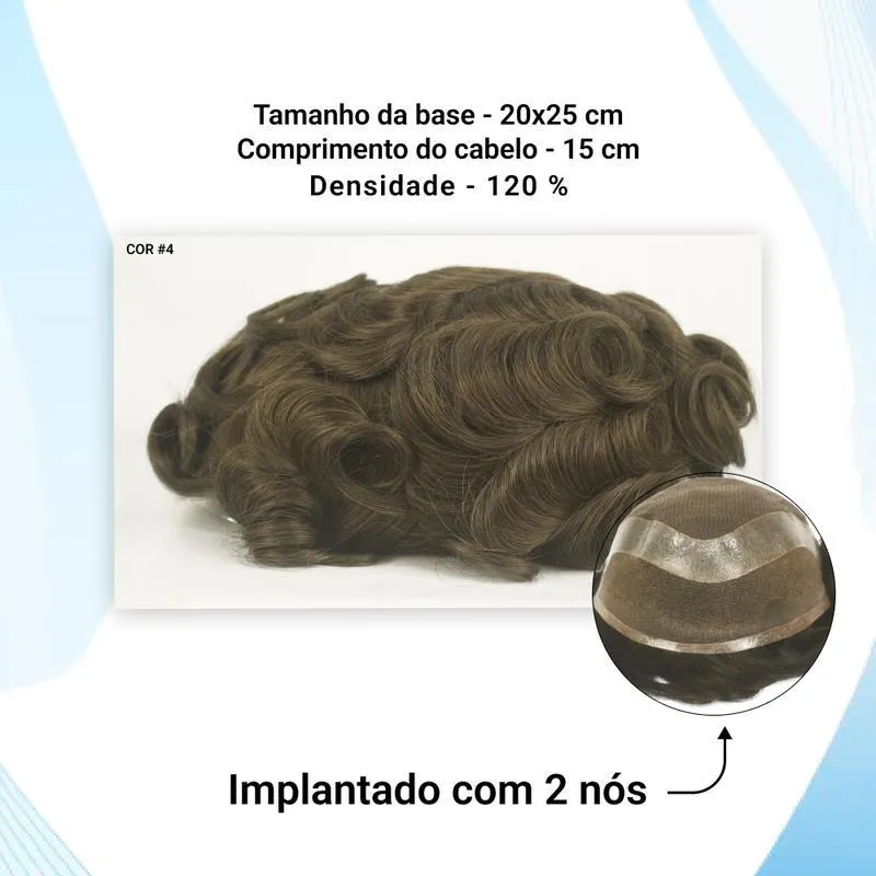 Protese Capilar Hibrida Masculina Hollywood (20x25)