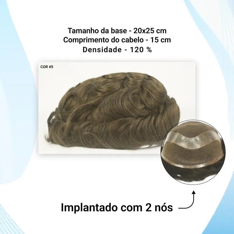Protese Capilar Hibrida Masculina Hollywood (20x25)