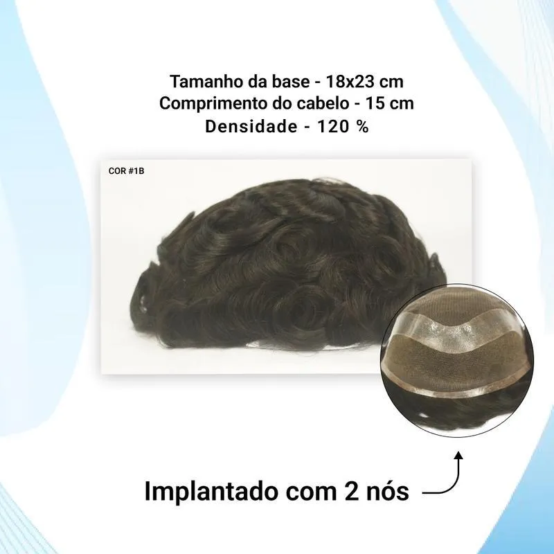 Protese Capilar Hibrida Masculina Hollywood (18x23)