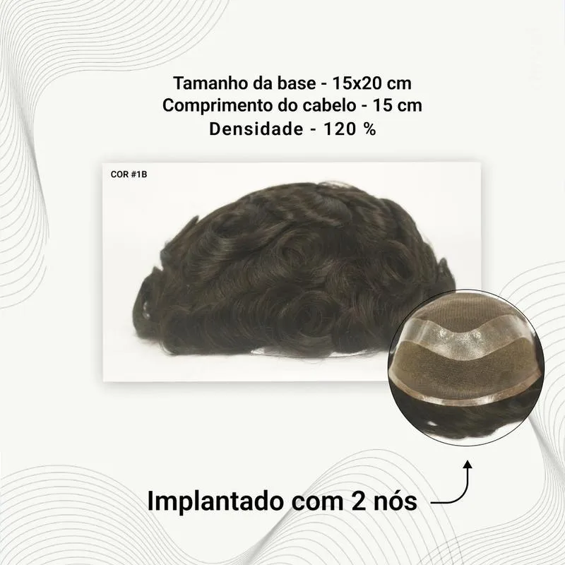 Protese Capilar Hibrida Masculina Hollywood (15x20)