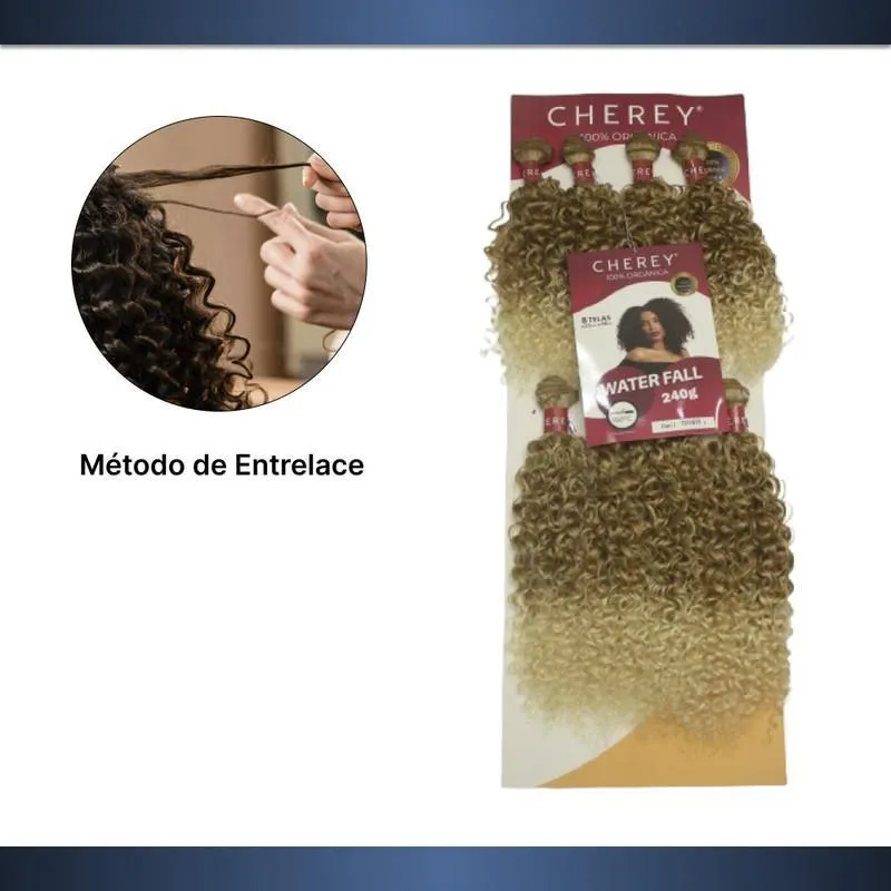 Cabelo Orgânico Cacheado Water Fall 240g Entrelace