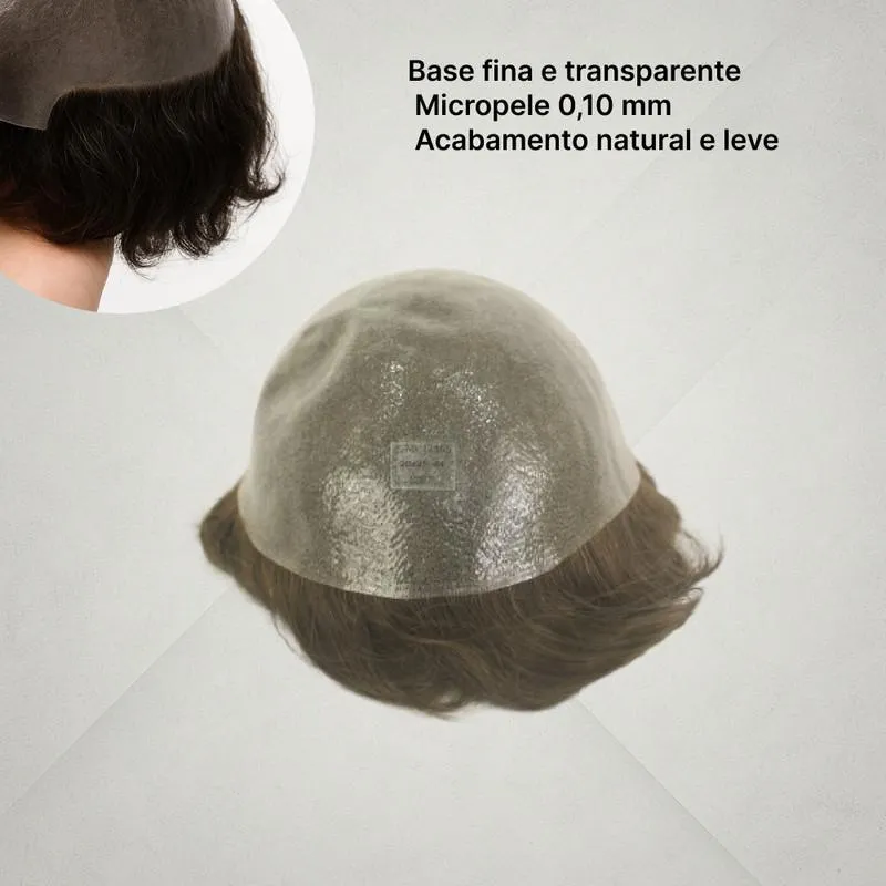 Protese Capilar Masculina Nó - Base Micropele Gustavo 20x25