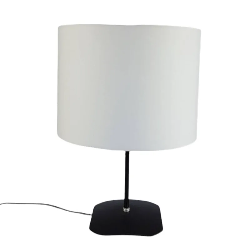 Abajur base quadrada plástico preto cúpula 30x30x22 branca