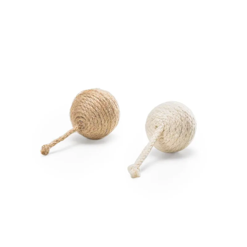 Brinquedo Para Pet Conjunto Duas Bolinhas Hemp Interativo Com Texturas Diferentes Para Gatos Tam. Único Mimo - PP127 PP127