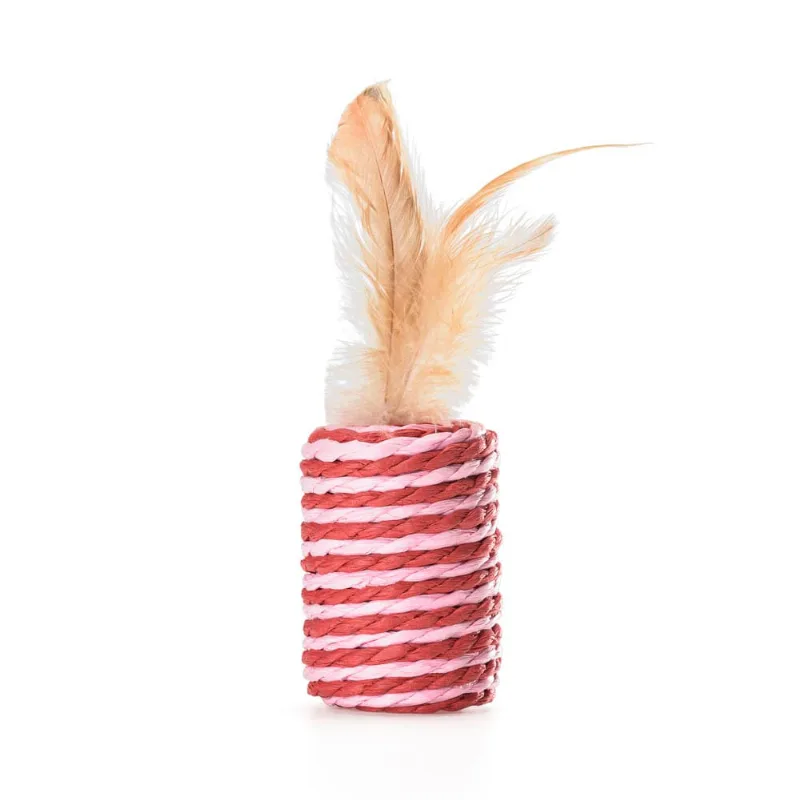 Brinquedo Para Pet Bolinha Com Peninhas Papelão Com Fibras Naturais E Texturas Diferentes Para Gatos Tam. Único Mimo - PP130 PP130