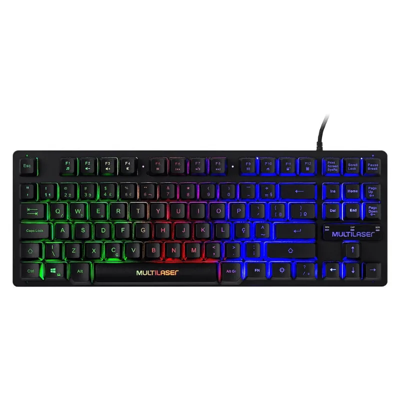 Teclado Gamer De Membrana Tkl Led Rainbow Multi - TC261 TC261
