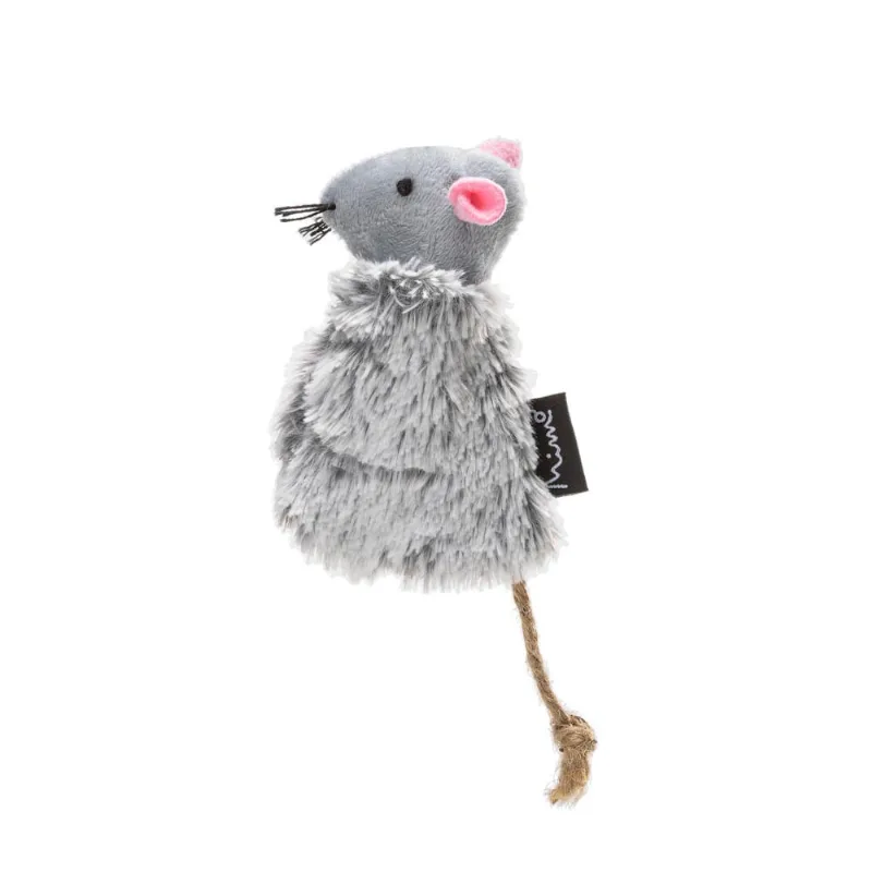 Brinquedo De Pelúcia Para Pet Ratinho Com Catnip E Texturas Diferentes Para Gatos Cinza - PP135 PP135