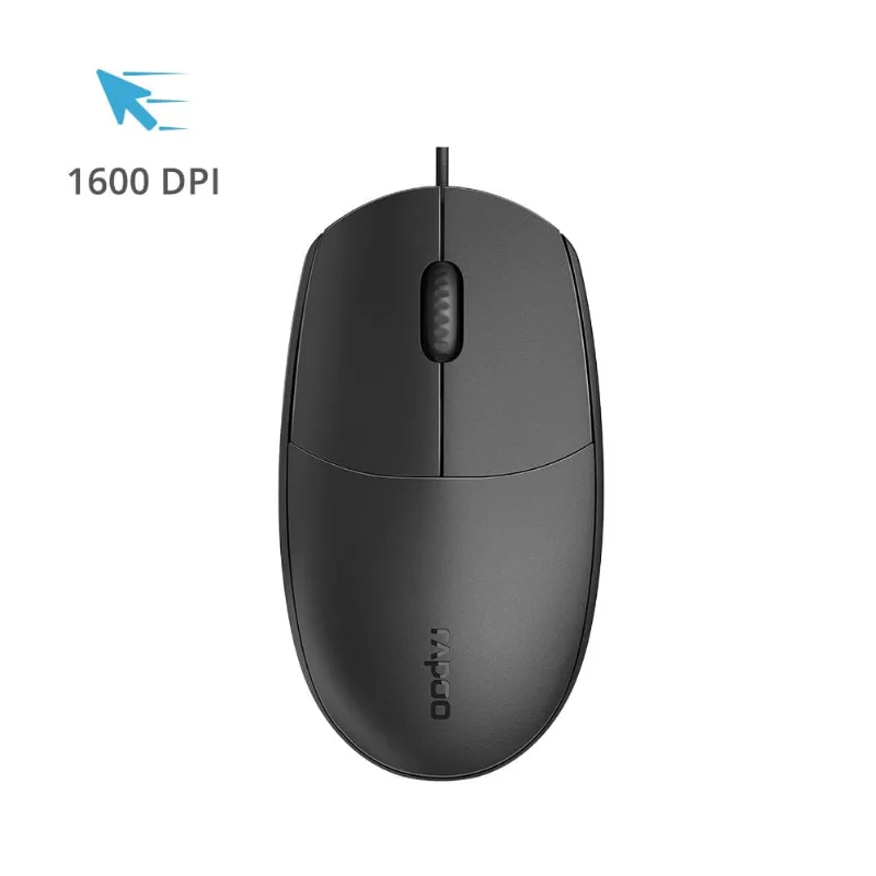 Mouse Com Fio N100 5 Anos De Garantia Rapoo - RA017 RA017