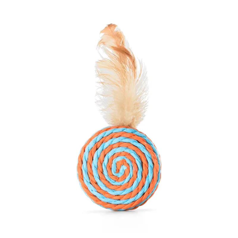 Brinquedo Para Pet Mini Tamborim com Peninhas Interativo Fibras Naturais Tam. Único Mimo - PP224 PP224