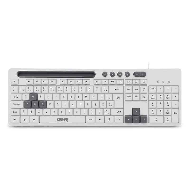Teclado GK120 com Suporte de Smartphone Branco Multilaser - TC264 TC264