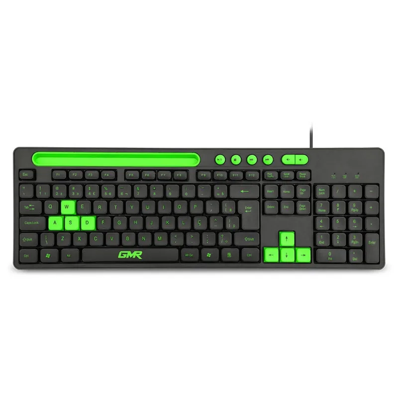 Teclado GK120 Preto/Verde com Suporte de Smartphone - TC265 TC265