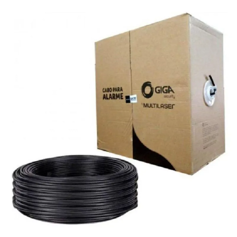 Caixa De Cabo Rede Par Trançado 4 Pares P/ Alarme Utp Giga Multilaser 300m Se326 - Preto
