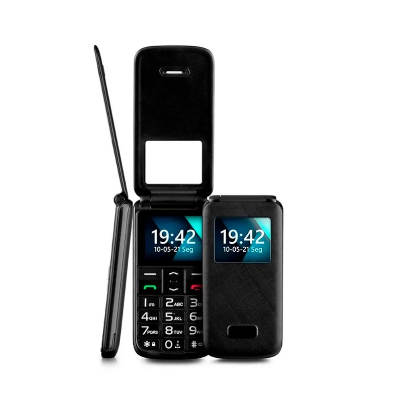 Celular Flip Vita Lite Multilaser Dual Chip Rádio FM + MP3 + Bluetooth 2.1 Preto - P9142