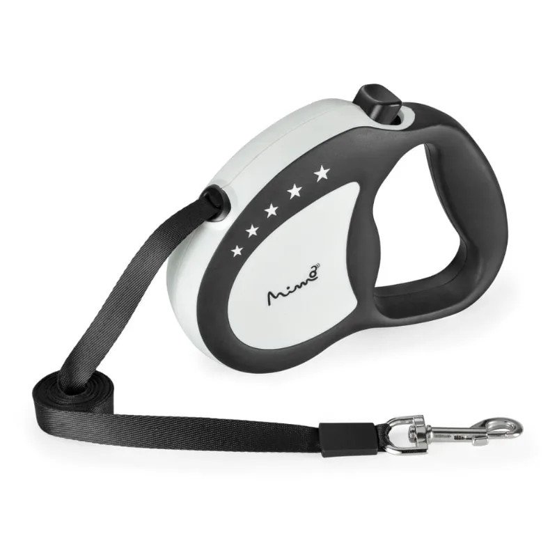 Guia Retrátil Mimo Conceito Runner Emborrachada Fita 5m até 50kg (G) Preto - PP036 PP036