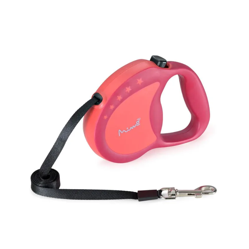 Guia Retrátil Mimo Runner Emborrachada Fita 5 Metros até 20kgs (M) - Vermelho - PP035 PP035