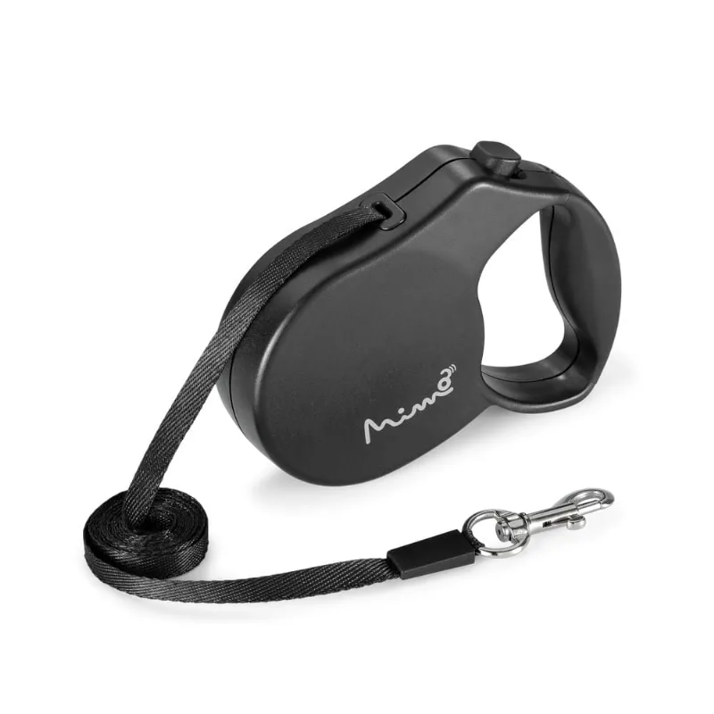 Guia Retrátil Mimo Safe Walk Emborrachada Fita 3 Metros até 7kgs (PP) - Preto - PP023 PP023