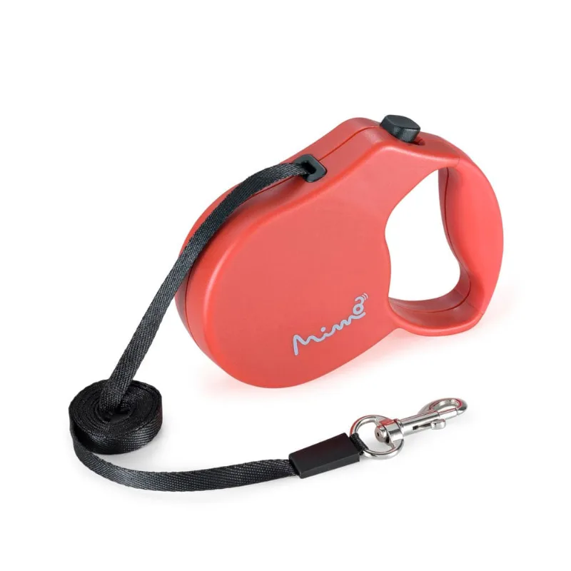 Guia Retrátil Mimo Conceito Safe Walk Emborrachado Fita 3m até 7kg (PP) Vermelho - PP024 PP024