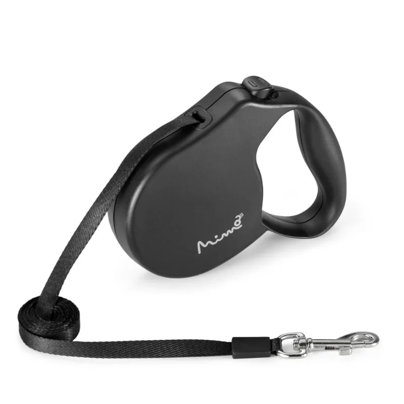 Guia Retrátil Mimo Safe Walk Emborrachada Fita 4 Metros até 11kgs (P) - Preto - PP025 PP025