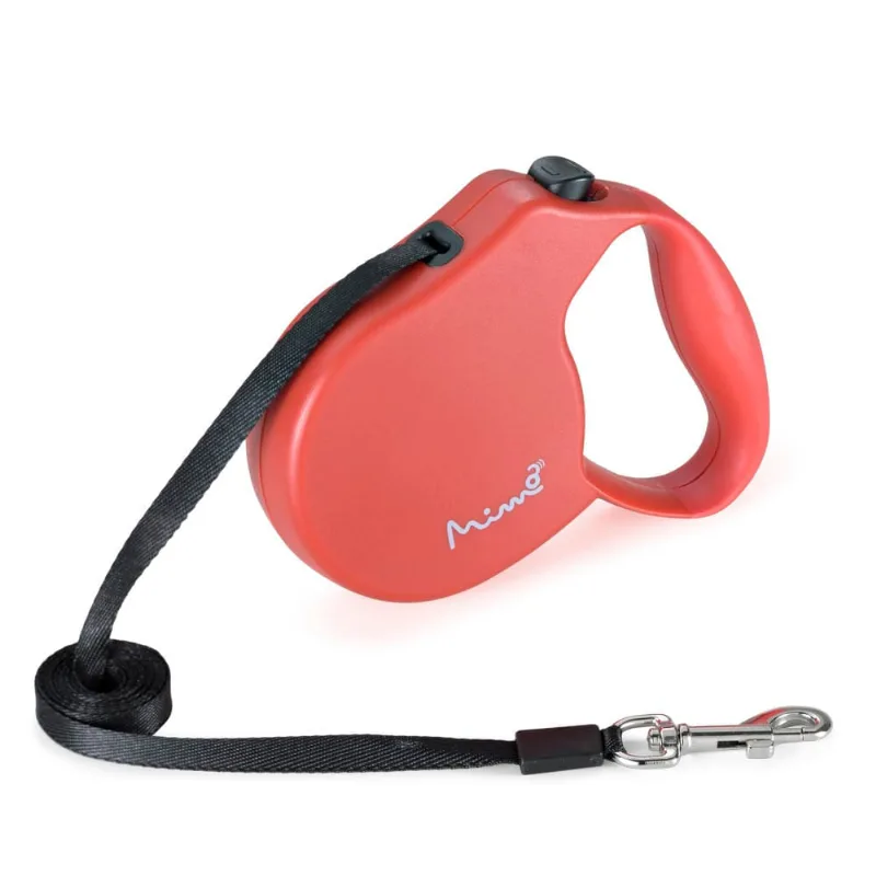 Guia Retrátil Mimo Conceito Safe Walk Emborrachado Fita 4m até 11kg (P) Vermelho - PP026 PP026