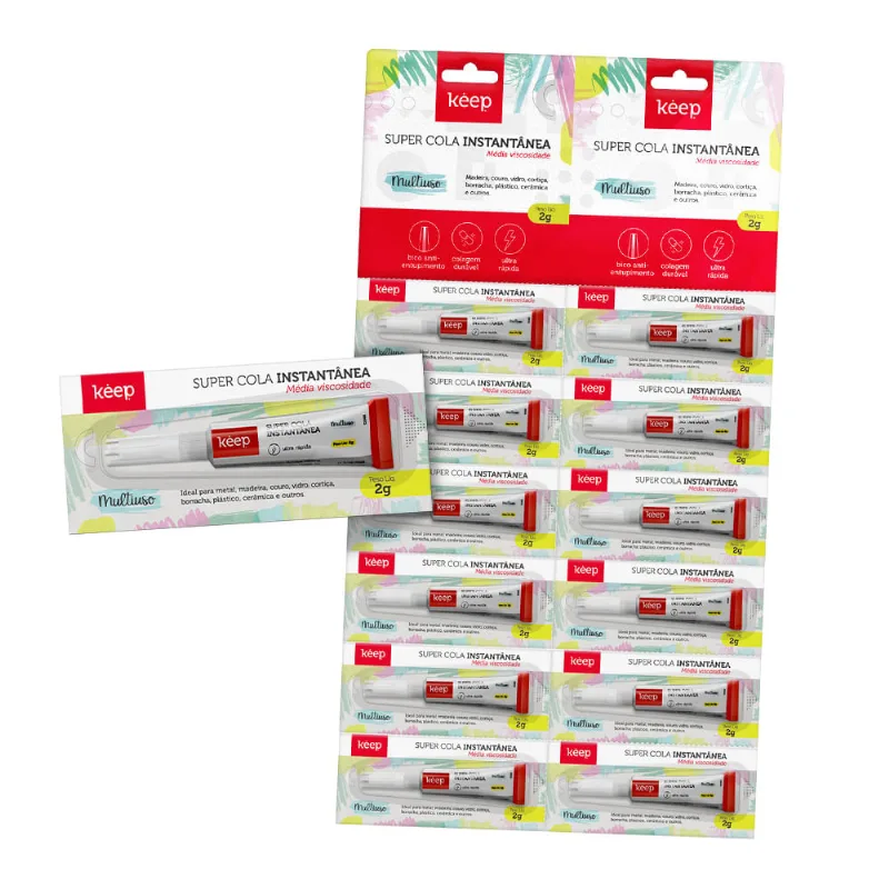 Cola Instantanea Multiuso Media Viscosidade 2g Cartela Com 12pcs Keep - EI083 EI083