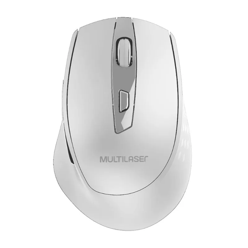 Mouse Sem Fio Pro Conexão Usb 1600dpi Ajustável 6 Botões c/ Pilha Inclusa Design Ergonômico Branco - MO317 MO317