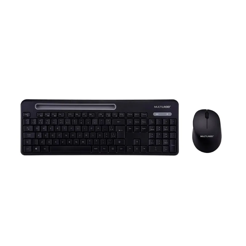 Kit Teclado e Mouse Sem Fio Slot Multimídia Conexão Usb 1000dpi Slot P/ tablet 10" Preto - TC280 TC280