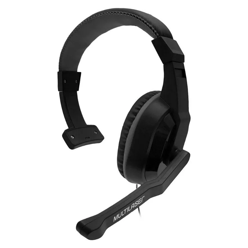 Headset Monoauricular Microfone Redução Ruído P3 3.5mm Preto