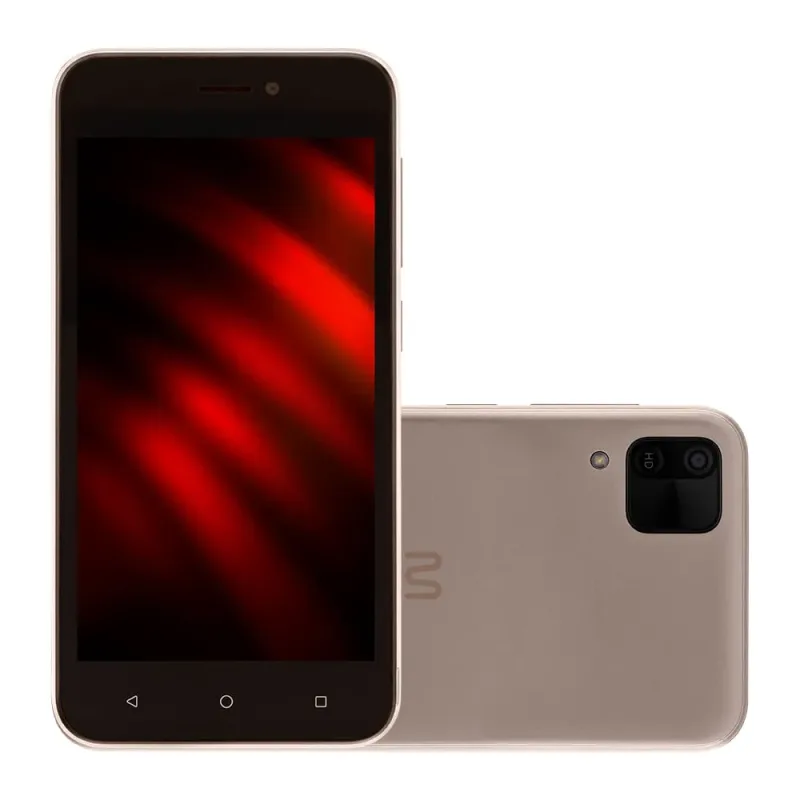 Smartphone Multilaser E 2 3G 32GB Wi-Fi Tela 5 pol. Dual Chip 1GB RAM Android 11 (Go edition) Processador Quad Core - Dourado - P9149 - Lojas Moveletro | Beleza para o seu lar