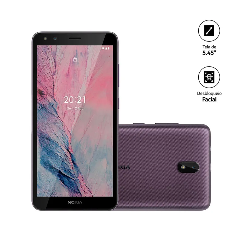 Smartphone Nokia C01 Plus 32GB, 4G, Tela 5.45”, Dual Chip, 1GB RAM, Câmera 5.0MP + Selfie 5.0MP Roxo - NK041 NK041