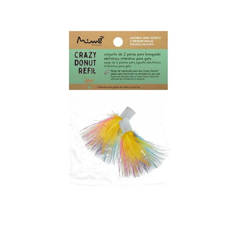 Reposição Pena Brinquedo Interativo Para Gato Cj 2 Pcs - Mimo Tech - PP016 PP016