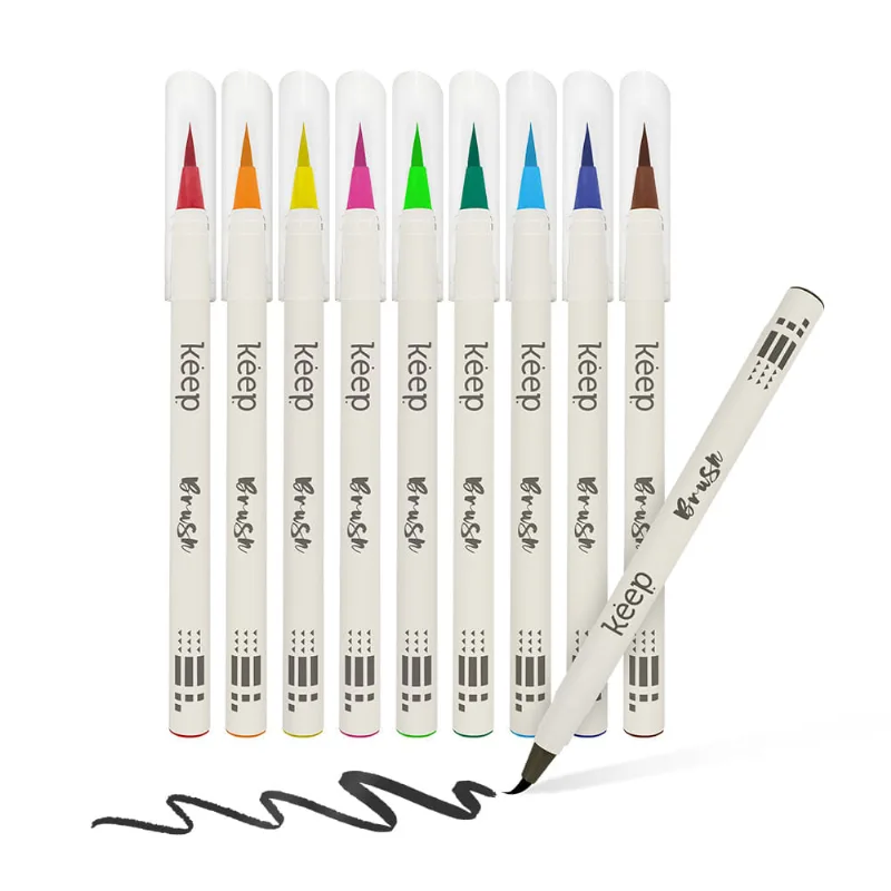 Marcador Artístico Brush Ponta Pincel c/ 10 Unidades Keep - MR056 MR056