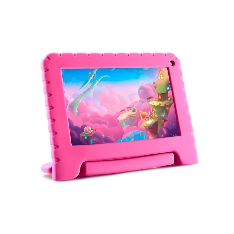 Tablet Kid Pad Wi-Fi Multilaser 32GB Tela 7" Android 11 Go Edition com Controle Parental Rosa - NB379