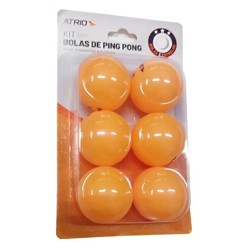 Kit Com 6 Bolas De Ping Pong Átrio Multikids Es411