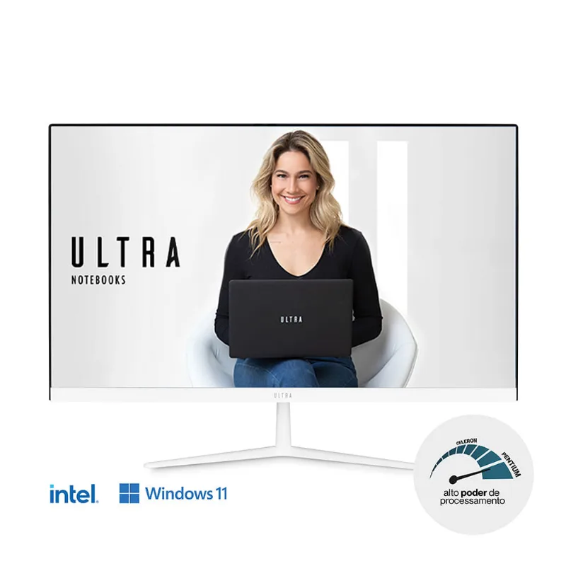 All in One Ultra, Windows 11 Home, Intel Celeron, 4GB RAM, 500GB HDD, 23,8 Pol. FHD, Branco - UB831 UB831
